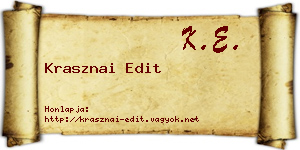 Krasznai Edit névjegykártya
